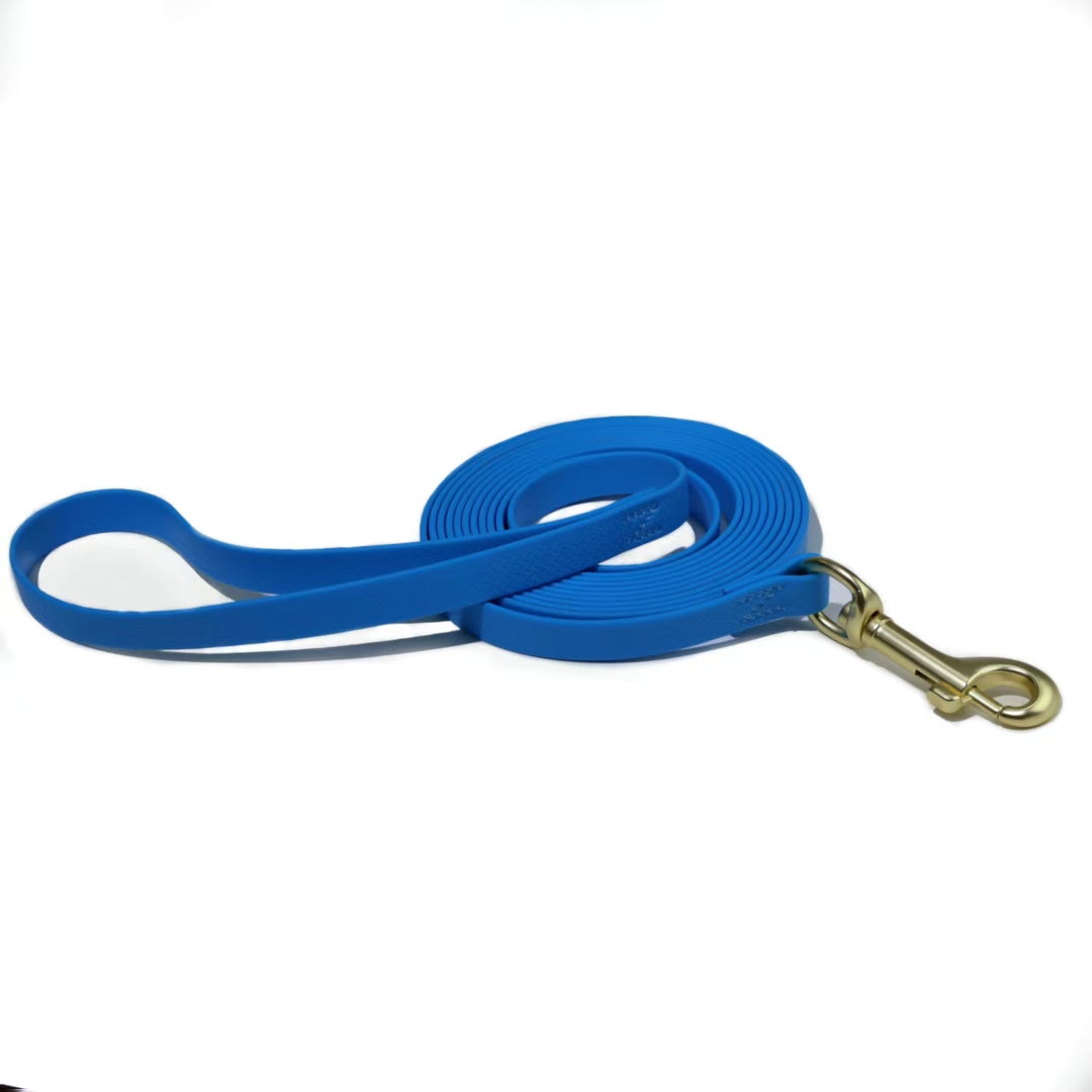 Long Dog Training Leash – Waterproof Embossed PVC Recall Lead, 10, 20, 30 &amp; 40 ft, Orange, Blue or Navy – view 8