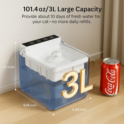 Automatic Sensor Pet Water Fountain 3 L – Radar Motion Sensing, USB-C Powered – view 2