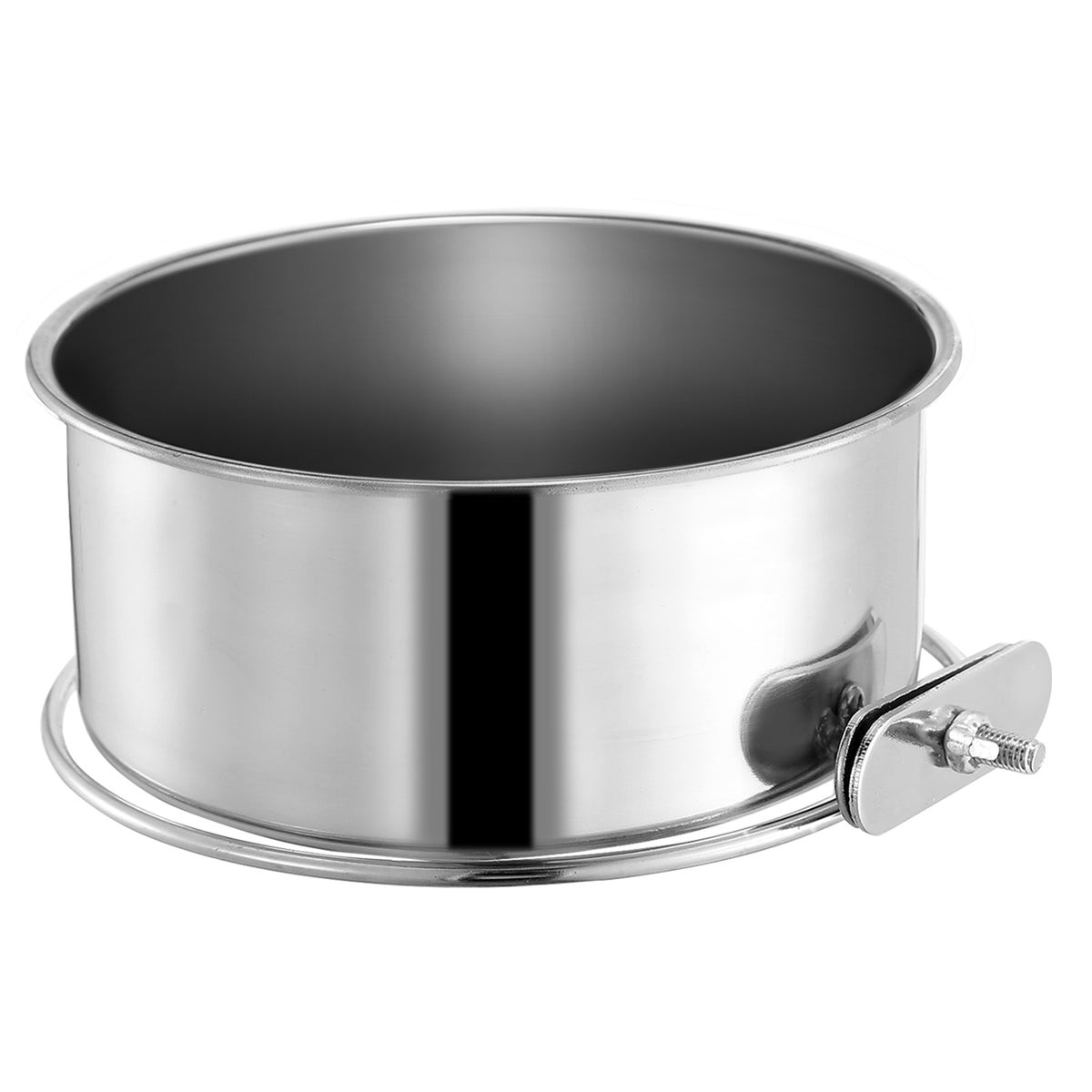 Stainless Steel Crate Dog Bowl with Clamp Holder, Hanging Cage Food and Water Bowl, Medium