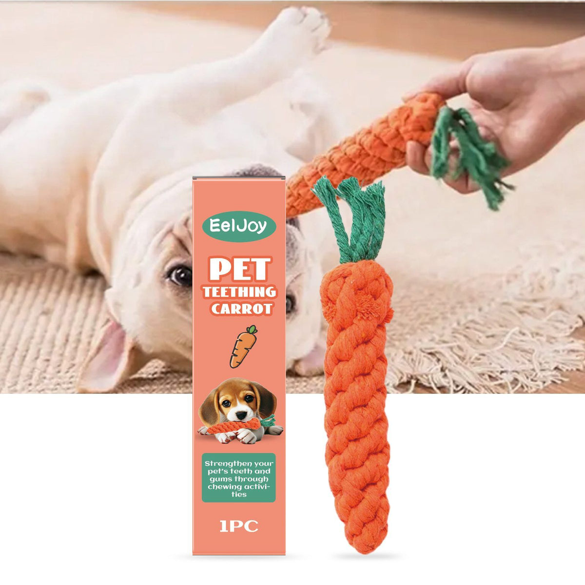 Carrot-Shaped Pet Chew Toy for Supervised Chewing and Interactive Play, 1 Piece – view 5