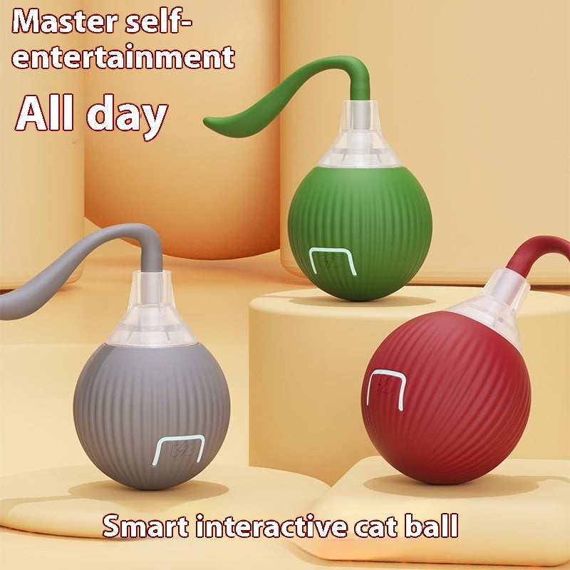 Self-Driving Rolling Ball Cat Toy – 3 Modes, Bird Chirp Sound, Tail &amp; Rope Attachments – view 3