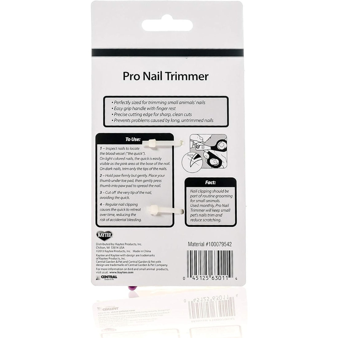Compact Pet Nail Trimmer in Purple – Handheld Nail Clipper, 6.25 in Tall – view 2