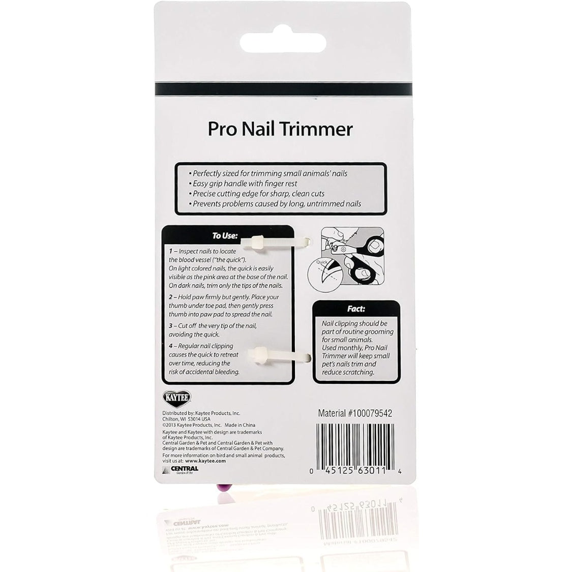 Compact Pet Nail Trimmer in Purple – Handheld Nail Clipper, 6.25 in Tall – view 2