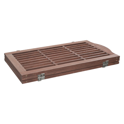 Foldable Wooden Dog Gate – Freestanding 3-Panel Step-Over Fence with Support Braces, 30 In, Brown – view 6