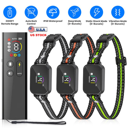 2-in-1 Dog Training &amp; Bark Collar with Remote – 3300 ft, Auto Bark Mode, IP68, 1–3 Collars – view 12