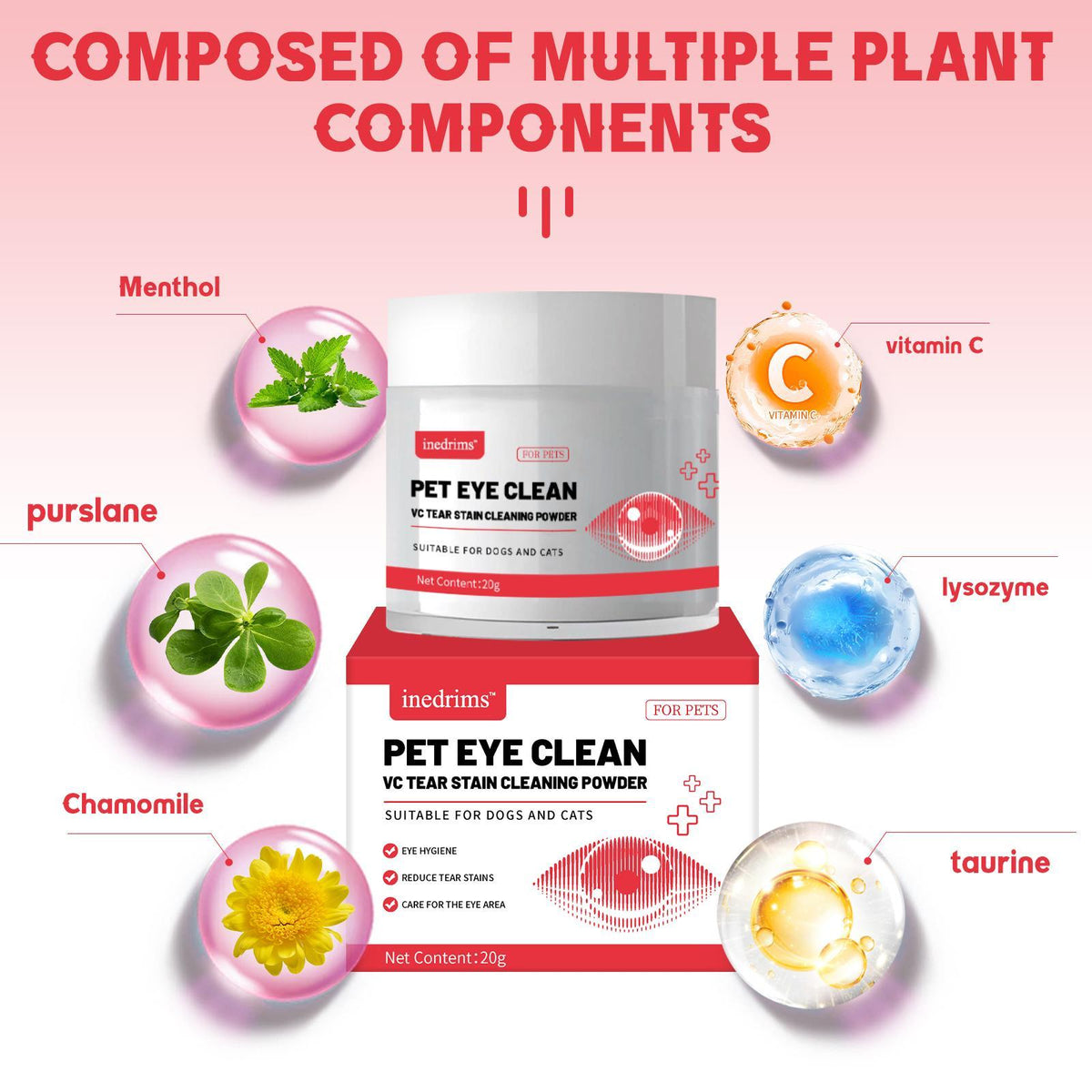 Pet Tear Stain Powder for the Fur Around Dog &amp; Cat Eyes, Grooming Powder – view 7