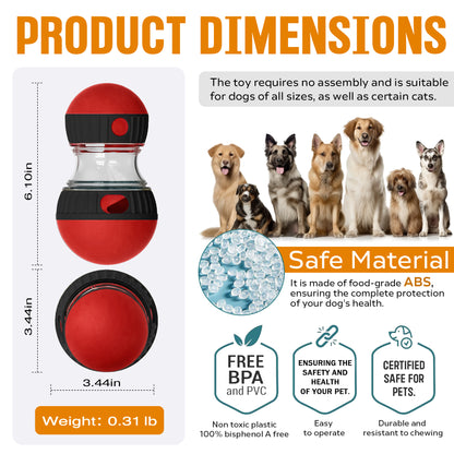 Adjustable Treat Dispensing Dog Ball, ABS Rolling Food Dispenser for Small to Large Dogs – view 8