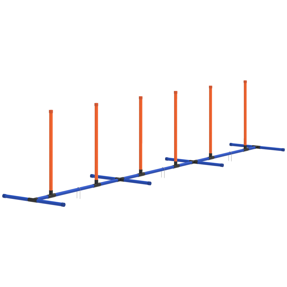 Adjustable Dog Agility Weave Poles with Freestanding Base, Ground Stakes and Carry Bag, Orange – view 9
