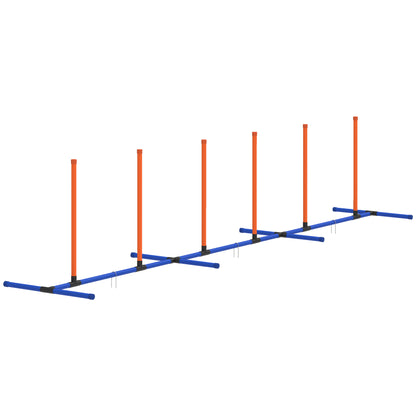 Adjustable Dog Agility Weave Poles with Freestanding Base, Ground Stakes and Carry Bag, Orange – view 9