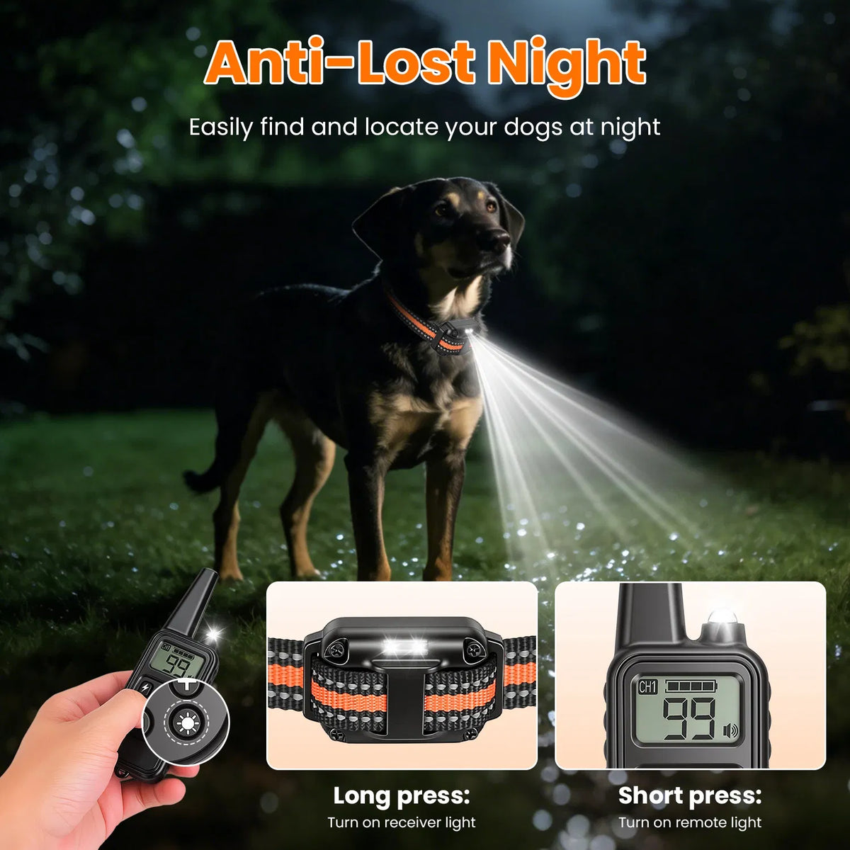 Remote Dog Training Collar – 875 Yard Range, 4 Modes, IP68 Waterproof, 1 or 2 Collars – view 7