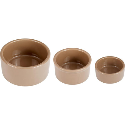 Heavyweight Stoneware Hamster Food &amp; Water Dish, Tip-Resistant Small Pet Bowl, Brown – view 2