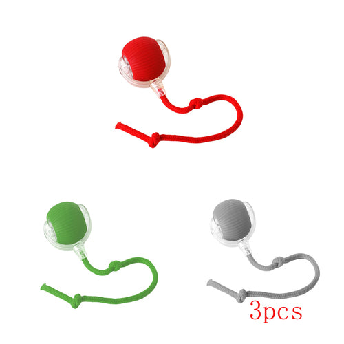 Self-Rotating Cat Ball with Lights and Touch Activation, Rechargeable – Gray, Green or Red – view 4