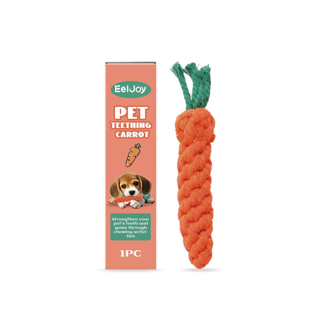 Carrot-Shaped Pet Chew Toy for Supervised Chewing and Interactive Play, 1 Piece – view 2