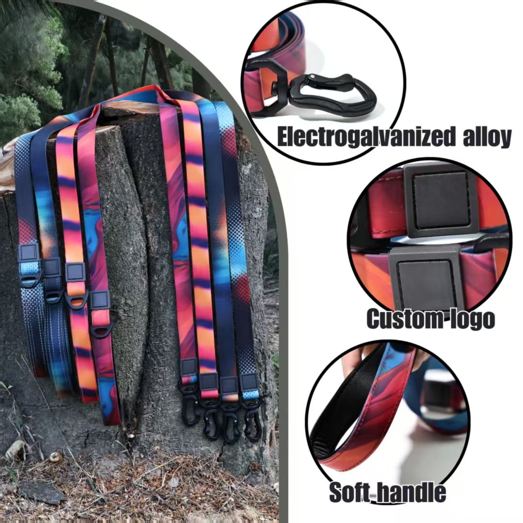 Waterproof PVC Coated Dog Leash Set – Bright Heat-Transfer Print, Easy Clean, 15, 20 &amp; 25 mm, 4 Colors – view 4