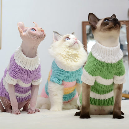 Warm Knit Sweater for Hairless Cats (Sphynx Cat Clothes)