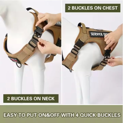 Tactical Dog Harness Vest with Metal Buckle – No-Pull, Reflective for Medium &amp; Large Dogs – view 5