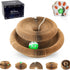 Accordion Cat Scratcher with Bell Ball – Foldable Corrugated Cardboard Scratching Toy, Brown
