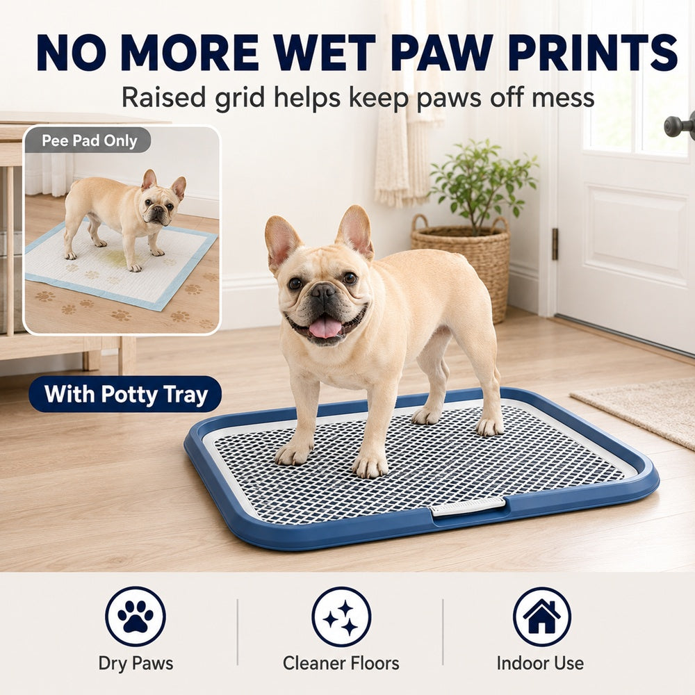 Dog Potty Tray with Removable Mesh Grate – Leak-Proof Indoor Dog Toilet, 25.6 x 19.7 in – view 3