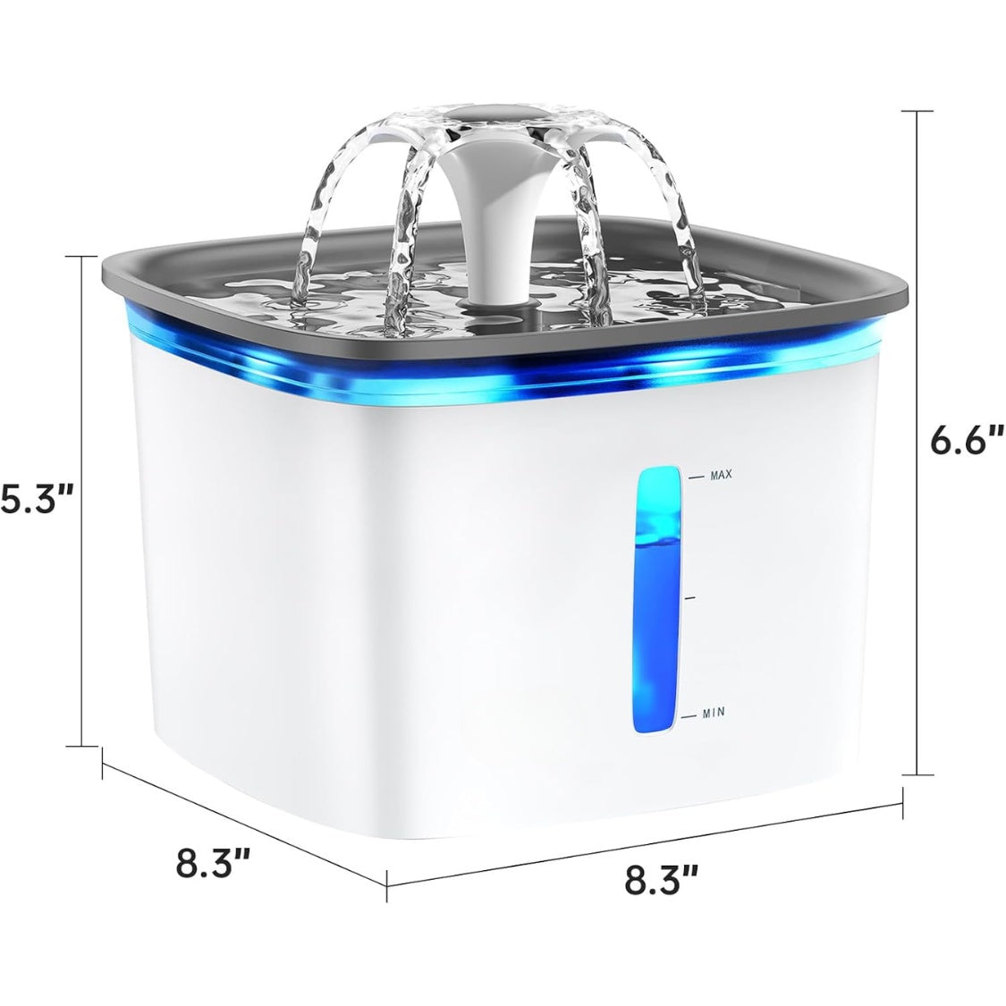 95 oz Automatic Pet Water Fountain – Quiet Pump, 5-Stage Filtration &amp; LED Light, White – view 2