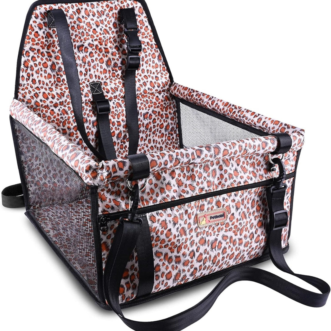Small Dog Car Booster Seat – Foldable Front Seat with Sturdy Frame &amp; Breathable Mesh
