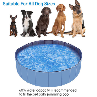 Foldable Pet Bathing Pool, 63 x 63 x 11.8 in – PVC Dog Bath Tub with Drain Valve – view 7