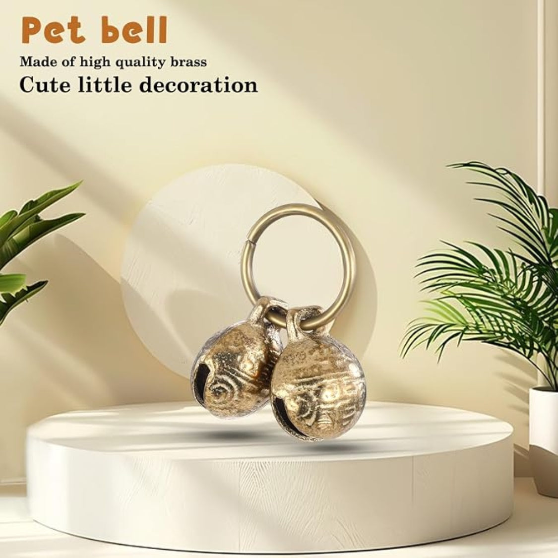 Brass Dog Collar Bells, 4-Pack Loud Copper Bells for Pet Tracking, Gold – view 2