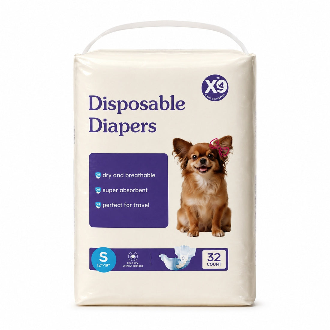 Disposable Female Dog Diapers – Super Absorbent, Leak-Proof with Tail Hole, XS–L – view 2