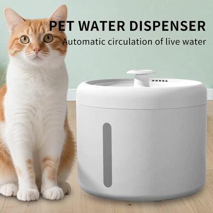 Round Pet Water Fountain 2500 ml (84.5 oz), USB Powered with Quiet Circulating Pump, White – view 6