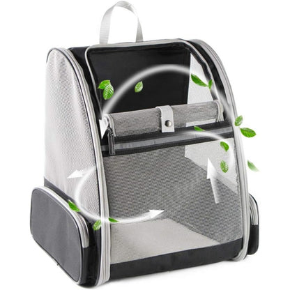 Bubble Window Pet Carrier Backpack – Ventilated Cat &amp; Small Dog Backpack with Removable Mat