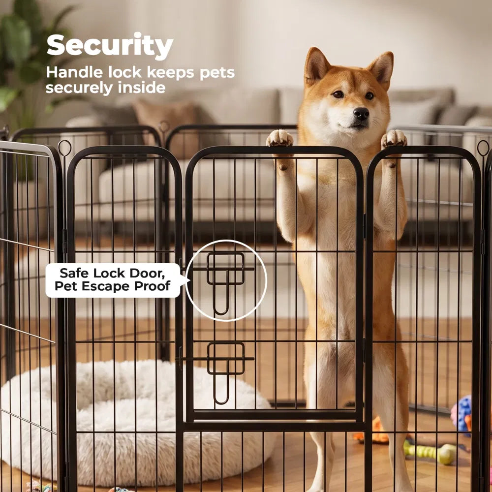 Metal Dog Exercise Pen with Door – Indoor &amp; Outdoor Playpen for Puppies, Medium &amp; Large Dogs – view 5