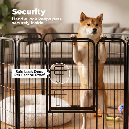 Metal Dog Exercise Pen with Door – Indoor &amp; Outdoor Playpen for Puppies, Medium &amp; Large Dogs – view 5
