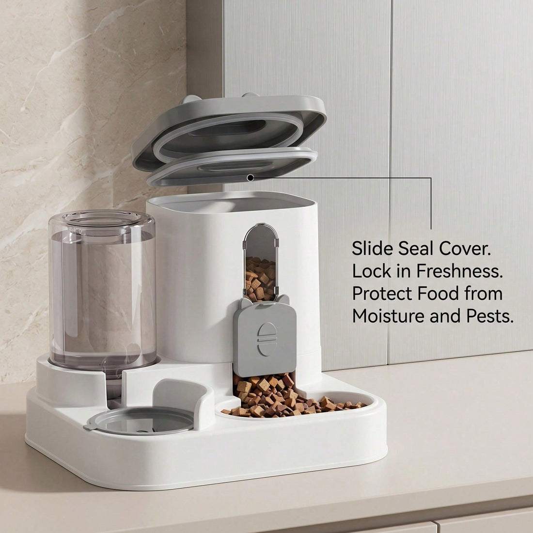 Cat-Shaped Gravity Pet Feeder and Water Dispenser Set for Cats, Puppies &amp; Small Pets – view 2