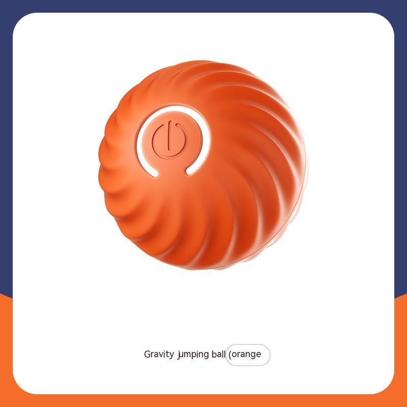 USB Jumping Ball Dog Toy – Bouncy Ball with Spare Shells &amp; Spiky Sleeves, Blue or Orange – view 5