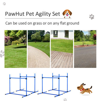 4-Piece Dog Agility Starter Kit – Adjustable Height Jump Bars with Carry Bag, Blue – view 4