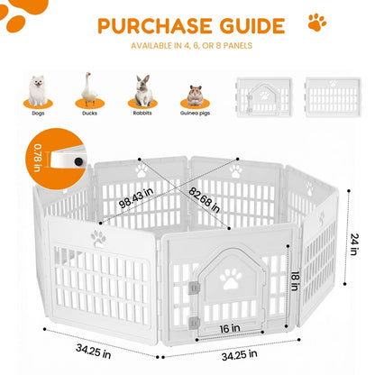 Modular Plastic Pet Playpen – 4, 6 or 8 Panels with Lockable Door &amp; Anti-Slip Mat – view 10
