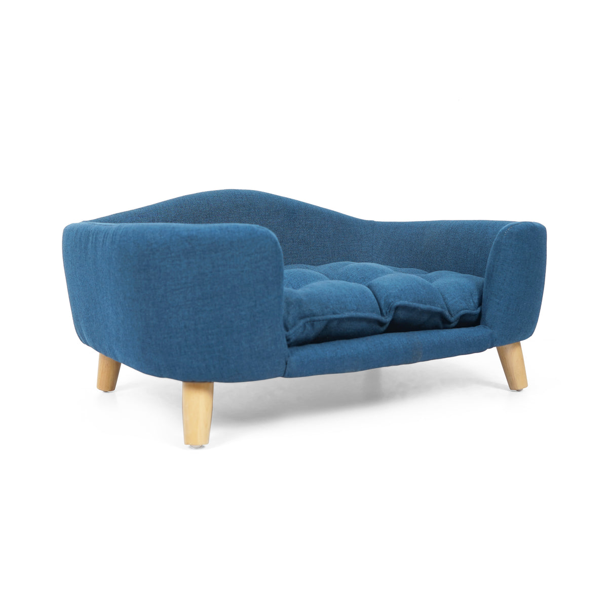 Elevated Dog Bed for Small Dogs – Fabric Couch, Rubber Wood Legs, Supportive Foam, Navy Blue – view 5
