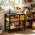 Cedar Wood Tortoise House – 2 Rooms, Hanging Light Stand, Plastic Tray & Storage Shelf – view 7