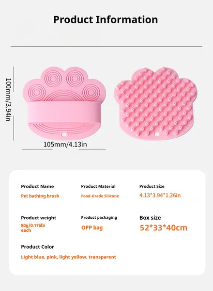 Rubber Pet Bath Brush – Soft Massage Comb for Dog and Cat Bathing, 4 Colors – view 2