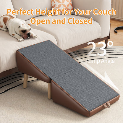 2-in-1 Wooden Dog Stairs and Ramp – Split Ottoman Design, Non-Slip Surface, Small Dogs &amp; Cats, Brown – view 4