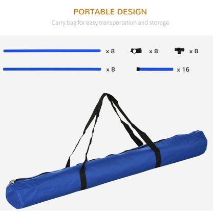 4-Piece Dog Agility Jump Set with Height-Adjustable Bars and Carry Bag, Blue – view 5