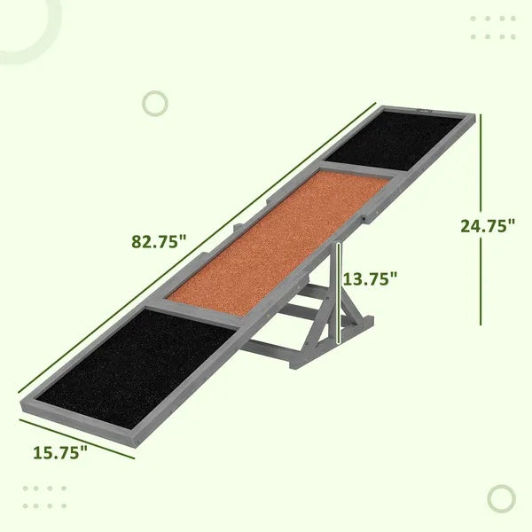 Wooden Dog Agility Seesaw for Training and Exercise, Anti-Slip Surface, 82.7 in Long – view 4