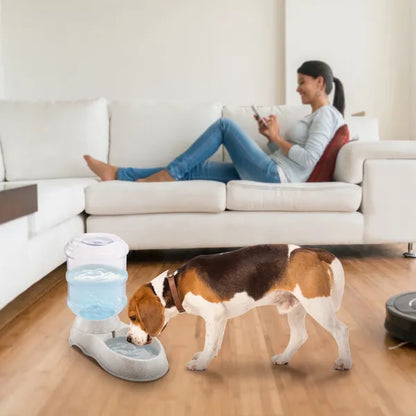 Gravity Pet Water Dispenser, 1 Gallon (3.5 L) Self-Refilling Waterer for Cats &amp; Dogs, Beige – view 5