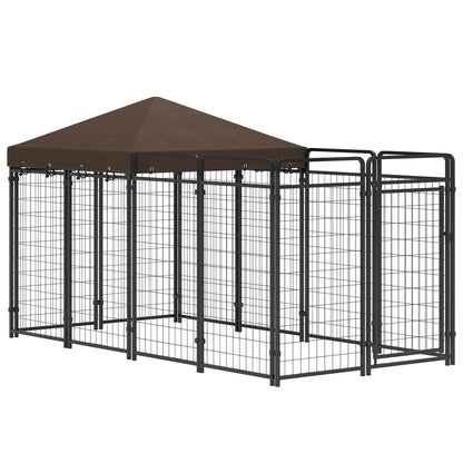 Large Outdoor Dog Kennel with Roof – 9.3 x 4.6 x 5.2 ft, Heavy-Duty Steel – view 2