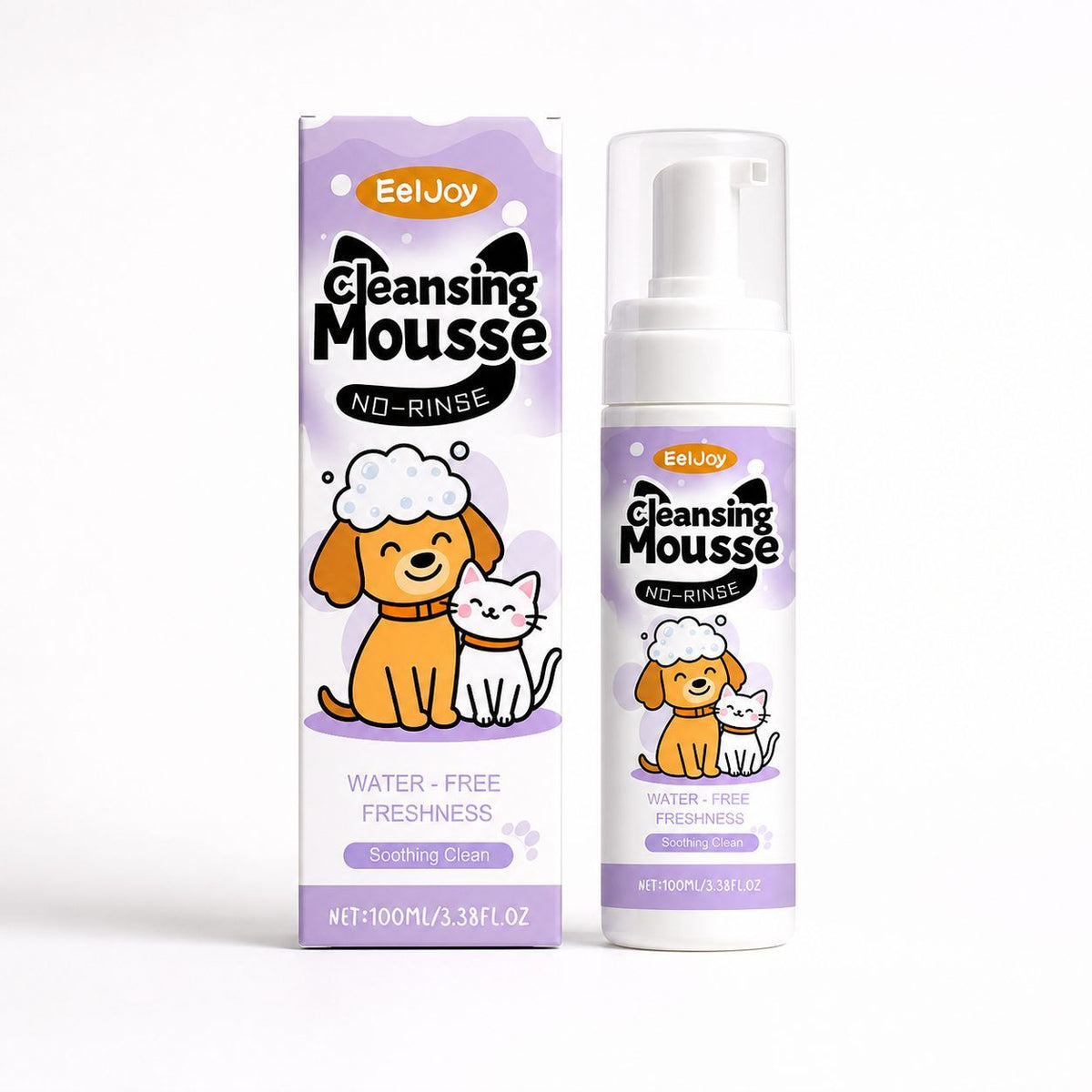 No-Rinse Pet Face Cleansing Mousse – 100 ml Waterless Foam for Facial Fur &amp; Coat