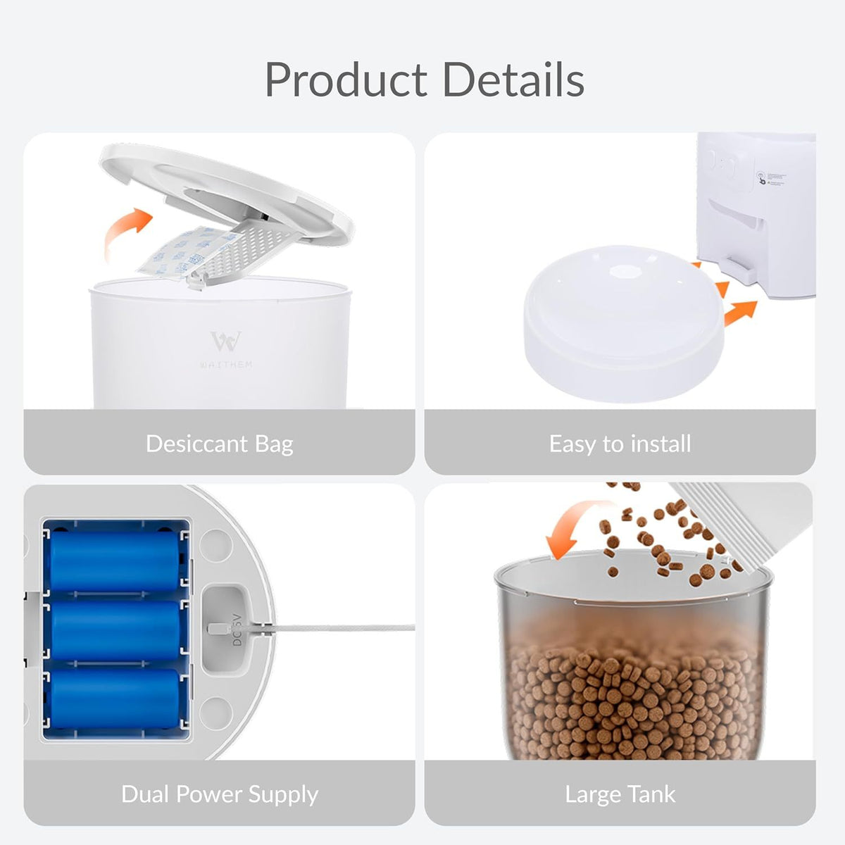 Wi-Fi Automatic Cat Feeder – 3.5 L Timed Dry Food Dispenser, Up to 10 Meals a Day – view 6